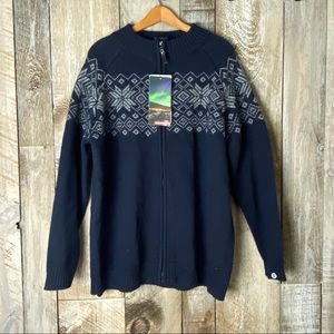 Iceland Icewear Fair Isle Wool Zip Up Sweater 2XL